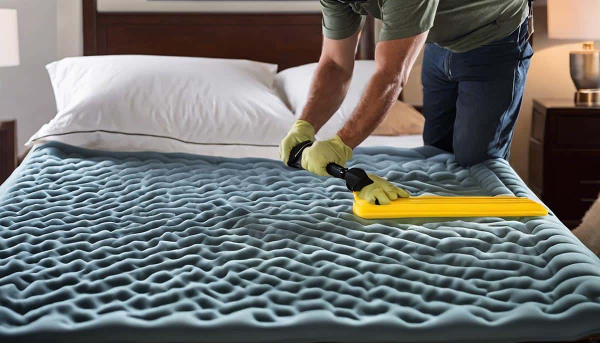 A senior sleeping pad being properly cleaned and maintained.